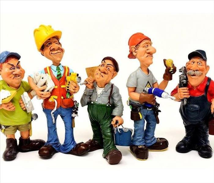 Caricatures of trades workers 