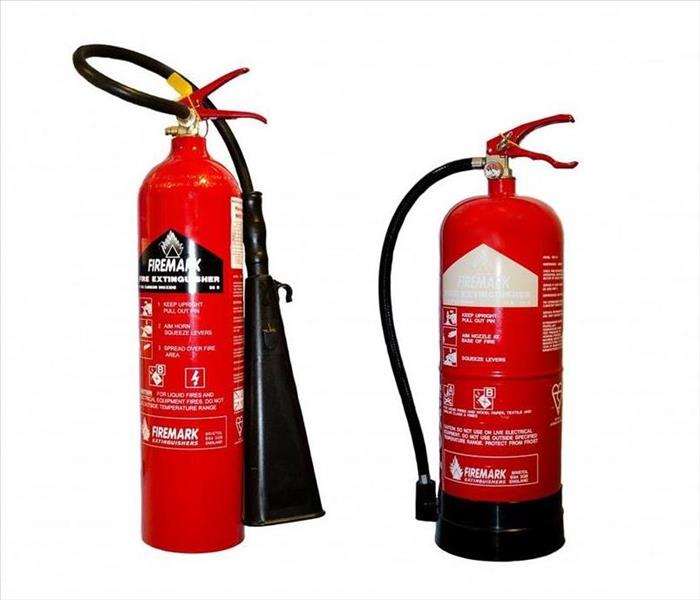 two fire extinguishers